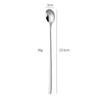Cuchara de Acero Inoxidable 304 Estilo Coreano Mango Largo Cuchara para Hielo Cuchara para Mezclar Bar Alto Valor de Color Cuchara Larga para Mezclar Miel