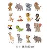 Fuente transfronteriza 1 serie completa de animales en 3D Estampado en caliente Punto Camiseta para niños Muñeca Ropa Manual Planchado DIY