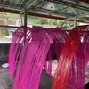 Decoração de Casamento Tiras de Bambu Tecelagem de Bambu Jangadas de Bambu Design Criativo Tiras de Bambu para Casamento Tiras de Bambu Arte com Flores de Bambu Decoração Artesanal