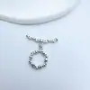 Hebilla OT Hebilla Redonda Lisa Hebilla para Colgante de Collar Hecho a Mano DIY Hebilla de Conexión para Pulsera Hebilla de Acabado para Cadena de Suéter con Perlas
