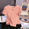 Nova Camiseta Manga Curta Botões Estilo Chinês Nacional para Mulheres, Novo Modelo Verão 2025, Caimento Solto, Emagrecedor, Top Assimétrico, Tendência