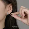 Pendientes de Plata de Ley S999 con Diseño de Trébol de Cuatro Hojas Hueco y Corte Zirconia Francesa para Mujer, Diseño de Nicho, Lujo Accesible y Pendientes de Alta Gama