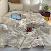 Juego de Colcha de Gasa con Volantes de Encaje Estilo Princesa de Verano Cuatro Piezas, Colcha de Aire Acondicionado, Colcha Refrescante de Verano, Fresco Juego de Tres Piezas, Colcha Lavable a Máquina