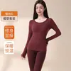 Novo Conjunto de Roupa Íntima Térmica Emagrecedora Feminina para Outono e Inverno 2025, Conjunto de Top e Calça Modeladora Corporal Aquecimento de Lã