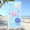 Toalla de Playa de Fibra Ultra Fina Transfronteriza con Tortuga y Estrella de Mar de Dibujos Animados, Estilo Océano Azul, Toalla de Baño de Secado Rápido y Absorbente para la Costa