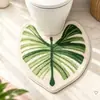 Alfombra de Piso Imitación Cachemir Hoja de Plátano Alienígena para Baño Absorción de Agua Prueba de Salpicaduras Tapete para Pies de Inodoro Alfombra Suave para Baño Aislamiento Frío Resistente a la Suciedad