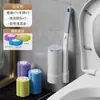 Conjunto de Escovas de Vaso Sanitário Descartáveis para Banheiro, Sem Cantos Mortos, Estéril, Uso Doméstico, Cabeças de Escova de Limpeza Substituíveis, Escova de Vaso Sanitário