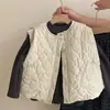 Conjunto de otoño e invierno para niña 2026 nuevo estilo coreano chaleco acolchado de lunares y pantalones rectos gruesos a cuadros conjunto moderno para niños