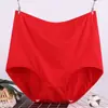 3311 Cintura Alta Talla Grande Lisos Simples Rojo Brillante Año del Buey Benmingnian Bragas Triángulo Estilo Mamá de Mediana Edad y Ancianos