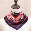 Bufanda de Seda Rayada Versión Coreana de Verano y Otoño Bufanda Cuadrada Pequeña Estampada 50 Colores Bufanda Pequeña de Seda Satinada Rayada Regalo Venta al por Mayor