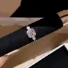 ¡Banquete de Lujo! Anillo Abierto Cuadrado de Leopardo con Circonita Estilo Minimalista Francés, Anillo Elegante para el Dedo Índice, Accesorio Versátil para la Mano para Mujeres