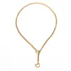 Moderna Versátil Collar de Candado de Corazón Cadena Cubana de Acero Inoxidable Collar Largo Cadena de Suéter de Gama Alta Joyería Transfronteriza