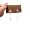 Pendientes Exquisitos y Suaves de Borla de Perla y Circonita, Diseño de Nicho, Pendientes Elegantes y que Adelgazan el Rostro, Lujo Ligero y Accesorios para Orejas Versátiles