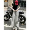 Pantalones de Verano para Mujer Talla Grande Estilo Americano Rayados Bordados Secado Rápido Modelo Nuevo 150kg Casual Pierna Recta Pierna Ancha Transpirables Pantalones Deportivos