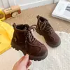 Botas Martin para Niños 2026 Otoño Nuevo Modelo Botas Cortas de Cuero Suave Suela Suave para Niños Botas Versátiles para Exteriores Estilo Británico para Niñas