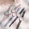 Reloj Ins Style Bestie para Niñas y Estudiantes, de Aspecto Elevado, a la Moda, Chica Estilo Bosque, Estilo Floral Simple, Blanco y Fresco