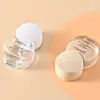 Veta plateada En stock Botella redonda plana de 30 ml para base de maquillaje líquida, Botella de vidrio para crema de aislamiento, Empaque cosmético, Botella rellenable para loción de esencia
