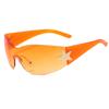 Gafas de sol para chicas populares Y2K del Milenio Europeo y Americano Gafas de aviador integradas Gafas de estrella de cinco puntas Transfronterizas