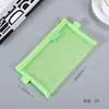 Bolsa para archivos A4 A5 A6 al por mayor color sólido bolsa de papelería de malla metálica bolsa con cremallera de nailon transparente bolsa para almacenamiento de materiales de aprendizaje