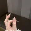 Novas Unhas Flor de Pérola com Gradiente de Cor Nude Estilo Gatinho, Aparência de Alto Padrão, Unhas Pré-Fabricadas Doces e Modernas, Fonte para Atacado