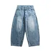 Ropa de Hombre Beijie 2026 Primavera Nuevo Vaqueros Lavados Vintage Marca de Tendencia para Hombre Parches Pantalones de Trabajo Sueltos Pantalones Largos