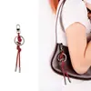 Estilo Ins Cor de Doce Versátil Simples Compacto Nó Duplo Corda de Couro PU Lanyard para Celular Acessórios Pingente de Bolsa Chaveiro