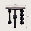 Mesa Redonda Pequena de Madeira Maciça, Mesa de Centro Estilo Vintage, Mesa Lateral Pequena Criativa para Canto de Sofá de Sala de Estar, Mesa de Centro Retro
