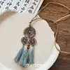 Nuevo Collar de Cuerda Trenzada de Cerámica Siciliana Étnico Retro con Cuentas de Colores Estilo Chino Colgante de Nicho Accesorios Zen de Alta Gama