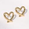 Pendientes de Acero Inoxidable con Forma de Corazón Transfronterizos Que No Se Desvanecen, Pendientes de Moda Japoneses y Coreanos Simples y Dulces, Pendientes de Acero de Titanio Estilo Genial