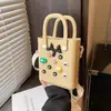 Bolsa Eva de Gelatina Pode Ser Acessórios DIY, Bolsa com Furos, Bolsa Fofa para Férias de Verão na Praia, Bolsa de Mão Simples para Mulheres, Versátil