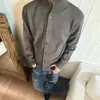 Suéter cardigan de cor sólida estilo alemão anti-pilling com gola alta para homens e mulheres, outono e inverno, com um clima descontraído e relaxado, blusa de tricô de manga longa