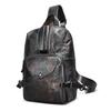 Bolsa Transversal de Couro Crazy Horse Vintage para Homens, Bolsa de Peito para Viagem ao Ar Livre de Grande Capacidade para o Verão 2023, Modelo 3028