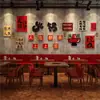 Decorações de Parede para Restaurante de Catering Churrasco Hot Pot Atmosfera Luminosa Área Criativa para Fotos Layout da Parede Adesivos
