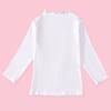 Suéter de punto de algodón puro para niñas, de manga larga, elástico, para usar debajo de la ropa, con vestido, primavera y otoño, ropa nueva para niños