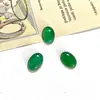 Venta al por mayor del fabricante Cabujón Oval de Calcedonia Verde Fluorescente Inlay DIY Piedra Suelta Cuenta de Ágata Verde Parche de Gota de Agua