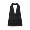 Conjunto de Top Casual de Color Sólido con Cuello Halter para Mujer al por Mayor Transfronterizo + Falda Versátil Adelgazante de Color Sólido