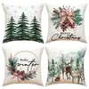 Fronha Estampada de Natal Amazon Decoração de Feriado Almofada Capa para Almofada de Encosto de Sofá Almofada Lombar de Quarto Personalizada