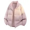 Chamarra lisa de plumas de pato blanco 90%, reversible, ligera y cálida, moderna chamarra de invierno para parejas, unisex, color liso