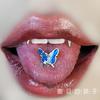 Bordeaux lengua de mariposa uña chica caliente dulce genial acero de titanio rosca externa anillo para la lengua uña para la lengua piercing joyería piercing nuevo