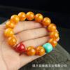 Pulsera de cera de abejas ámbar de segunda generación, diseño DIY, pimienta de sangre, pimienta medicinal, pulsera de cera antigua, fluorescente, flotante, agua salada