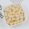 Cuentas Redondas Perforadas de Color Sólido Chapadas AB, Cuentas Iridiscentes de Agujero Recto para Collares, Pulseras, Cadenas de Teléfono y Materiales de Cuentas DIY
