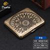 Nuevo Paquete de 20 Flores Condensadas Bronce Caja de Cigarrillos de Metal Imitación Cobre Tapa Abatible Caja de Regalo Grabada y Tallada Resistente a la Presión y al Polvo Caja de Cigarrillos