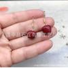 Nuevos pendientes de moda de cinabrio pendientes morados dorados de cinabrio cierre seguro hojas de calabaza variedad de cinabrio ganchos para la oreja