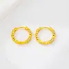 Brincos de Bambu Banhados a Ouro Vietnamitas com Strass para Mulheres, Brincos Argola Elegantes, Simples Imitação de Ouro, Joias de Luxo Leve Fornecimento Atacadista