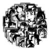 70 blanco y negro chicas japonesas diario difuso cuenta de mano pegatina material decoración guapo cuaderno pegatina pequeña linda cuenta de mano