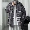 Camisa de Manga Longa Elegante e Fluida para Outono e Primavera Masculina, Estilo Coreano Ins Tendência Cool Nicho Influenciador Estilo de Hong Kong Solta Floral
