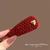 Pinza para el Cabello de Hilo con Forma de Corazón Rojo para Mujer, Linda Pinza de Pato para Niños, Nuevo y Moderno Pin de Pelo Accesorio para el Cabello