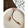 Novo colar em camadas de contas de madeira com borboleta em estilo chinês, corrente decorativa longa em estilo étnico para suéteres, acessório de pescoço vintage