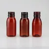 Botella de Plástico Graduada para Jarabe Líquido Oral Transparente Ámbar de 60ml del Fabricante, Botella de Empaque para Aceite de Pescado y Vitaminas