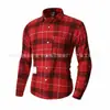Nueva Camisa de Cuadros de Manga Larga para Hombre de Comercio Exterior Transfronterizo Primavera y Verano Estilo Holgado de Moda Atractiva Tallas Grandes Camisa para Hombre